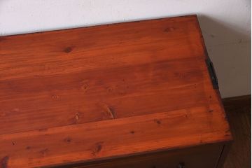 アンティーク家具　前面欅材!鉄脚付き衣装箪笥ローボード(時代箪笥)(2)