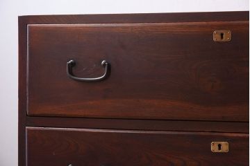 アンティーク家具　前面欅材!鉄脚付き衣装箪笥ローボード(時代箪笥)(2)