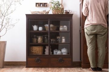 アンティーク家具　古民具・骨董　明治〜大正期　お洒落なアンティーク収納棚