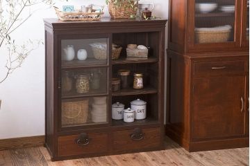 アンティーク家具　古民具・骨董　明治〜大正期　お洒落なアンティーク収納棚