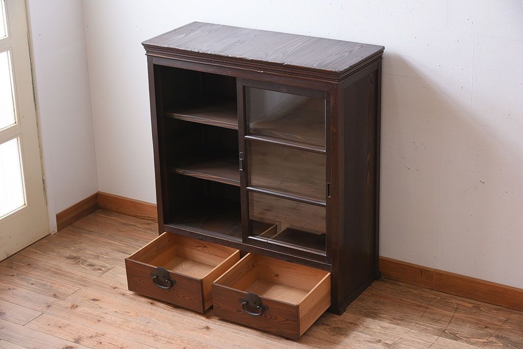 アンティーク家具　古民具・骨董　明治〜大正期　お洒落なアンティーク収納棚