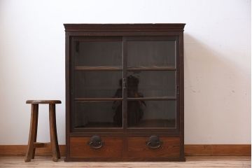 アンティーク家具　古民具・骨董　明治〜大正期　お洒落なアンティーク収納棚