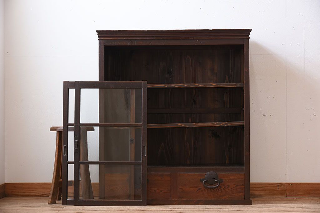 アンティーク家具　古民具・骨董　明治〜大正期　お洒落なアンティーク収納棚