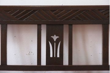 アンティーク家具　アンティーク　透かし彫り!古い木製のソファベンチ(2)