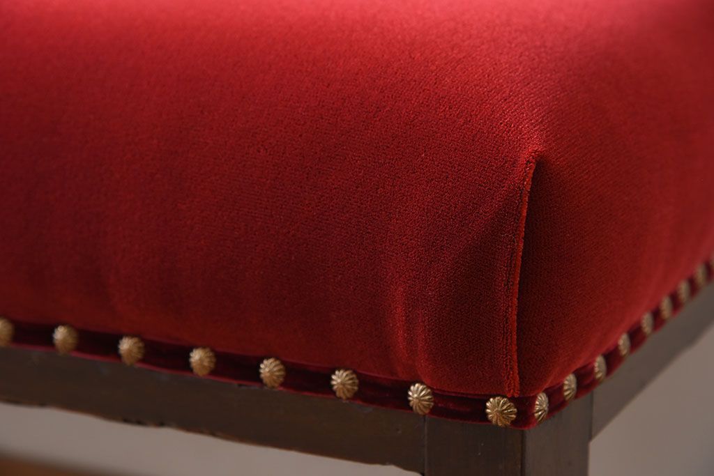 アンティーク家具　アンティーク　透かし彫り!古い木製のソファベンチ(2)