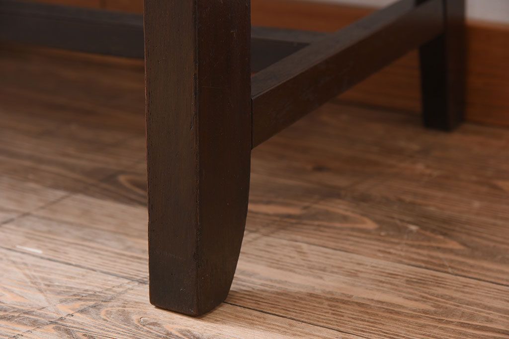 アンティーク家具　アンティーク　透かし彫り!古い木製のソファベンチ(2)