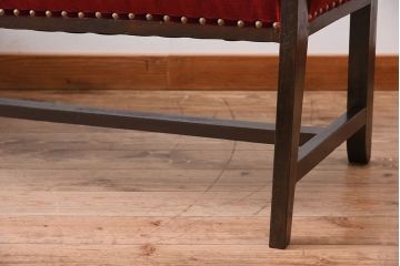 アンティーク家具　アンティーク　透かし彫り!古い木製のソファベンチ(2)