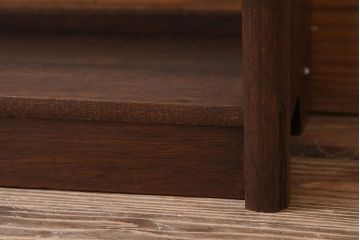 アンティーク家具　小振りでシンプルな古い木製の本棚(2)