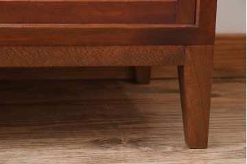 アンティーク家具　前面檜材　大正期　脚付き!引き戸のアンティーク収納棚