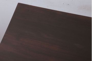 アンティーク家具　引き出し2杯付き!天板カバ材の大きな平机(ダイニングテーブル)