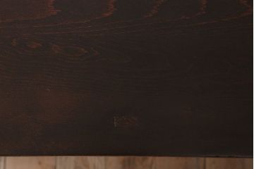 アンティーク家具　引き出し2杯付き!天板カバ材の大きな平机(ダイニングテーブル)