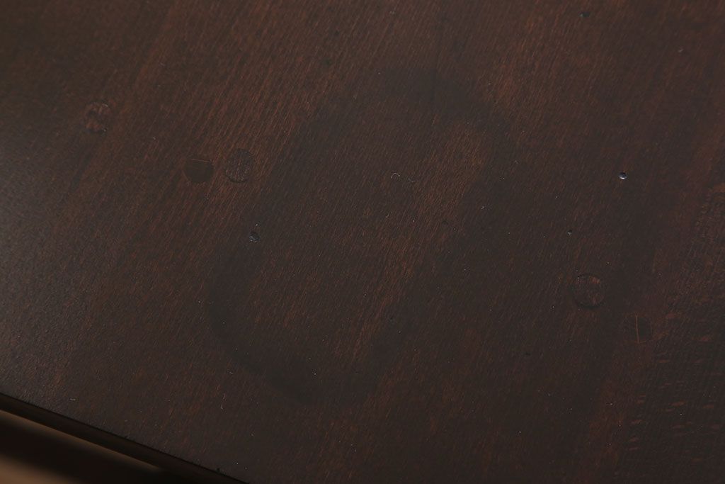 アンティーク家具　引き出し2杯付き!天板カバ材の大きな平机(ダイニングテーブル)