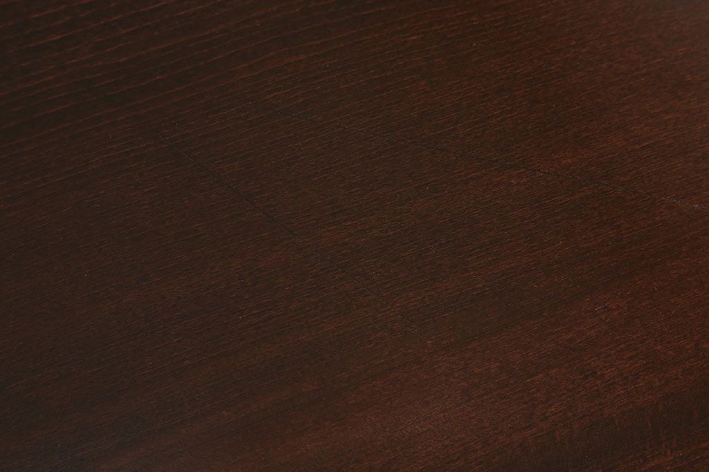 アンティーク家具　引き出し2杯付き!天板カバ材の大きな平机(ダイニングテーブル)