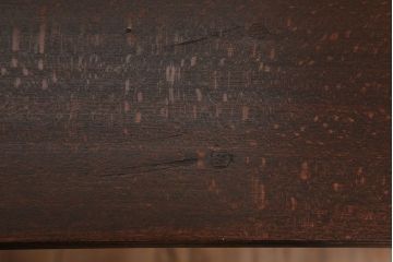 アンティーク家具　引き出し2杯付き!天板カバ材の大きな平机(ダイニングテーブル)