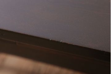 アンティーク家具　引き出し2杯付き!天板カバ材の大きな平机(ダイニングテーブル)