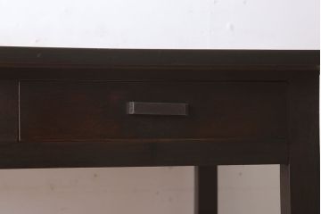 アンティーク家具　引き出し2杯付き!天板カバ材の大きな平机(ダイニングテーブル)