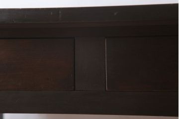 アンティーク家具　引き出し2杯付き!天板カバ材の大きな平机(ダイニングテーブル)