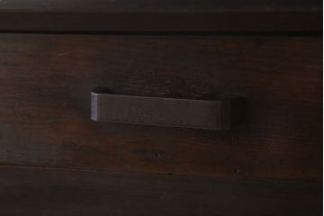 アンティーク家具　引き出し2杯付き!天板カバ材の大きな平机(ダイニングテーブル)