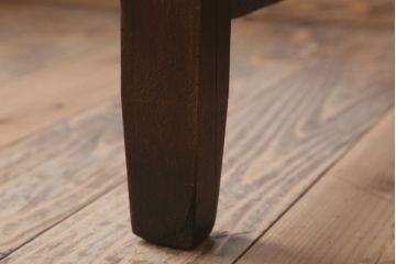 アンティーク家具　引き出し2杯付き!天板カバ材の大きな平机(ダイニングテーブル)