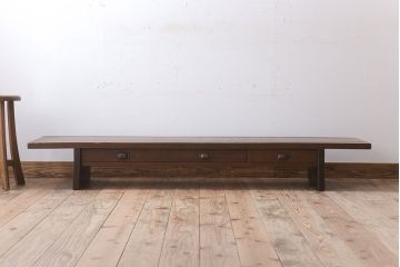 アンティーク家具　古民具・骨董　当時物の引出し付き!古い木製ローボード(裁ち板)
