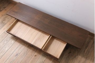 アンティーク家具　古民具・骨董　当時物の引出し付き!古い木製ローボード(裁ち板)