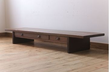 アンティーク家具　古民具・骨董　当時物の引出し付き!古い木製ローボード(裁ち板)