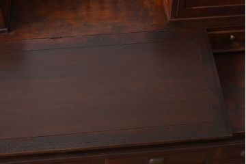 アンティーク家具　大正ロマン　高級品　古い栓材の豪奢な両袖机