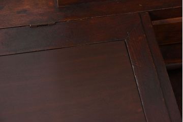 アンティーク家具　大正ロマン　高級品　古い栓材の豪奢な両袖机