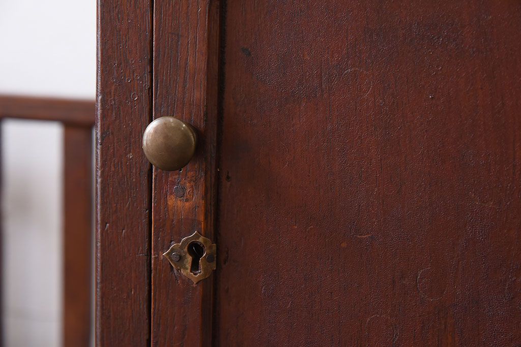 アンティーク家具　大正ロマン　高級品　古い栓材の豪奢な両袖机