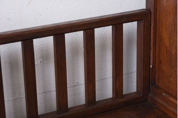 アンティーク家具　大正ロマン　高級品　古い栓材の豪奢な両袖机