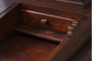 アンティーク家具　大正ロマン　高級品　古い栓材の豪奢な両袖机