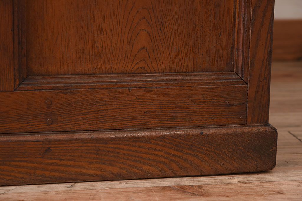 アンティーク家具　大正ロマン　高級品　古い栓材の豪奢な両袖机