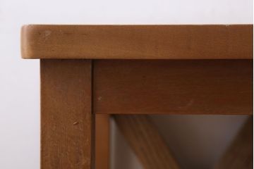 レトロ家具　昭和レトロ!古い木味が魅力的な角スツール(1)