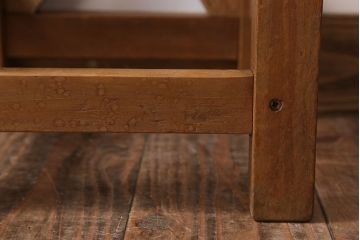 レトロ家具　昭和レトロ!古い木味が魅力的な角スツール(1)