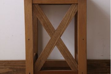 レトロ家具　昭和レトロ!古い木味が魅力的な角スツール(1)