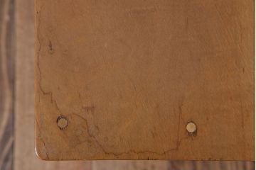 レトロ家具　昭和レトロ!古い木味が魅力的な角スツール(2)