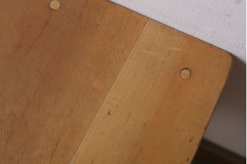 レトロ家具　昭和レトロ!古い木味が魅力的な角スツール(2)