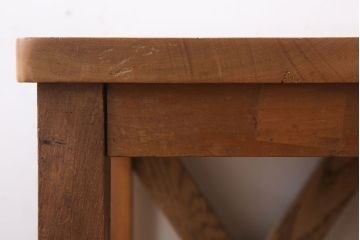 レトロ家具　昭和レトロ!古い木味が魅力的な角スツール(2)