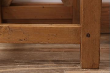 レトロ家具　昭和レトロな古い学校の角スツール(2)