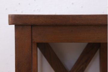 レトロ家具　昭和レトロな古い学校の角スツール(3)