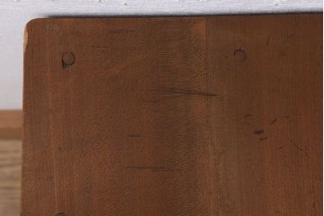 レトロ家具　昭和レトロな古い学校のアンティーク角スツール(1)