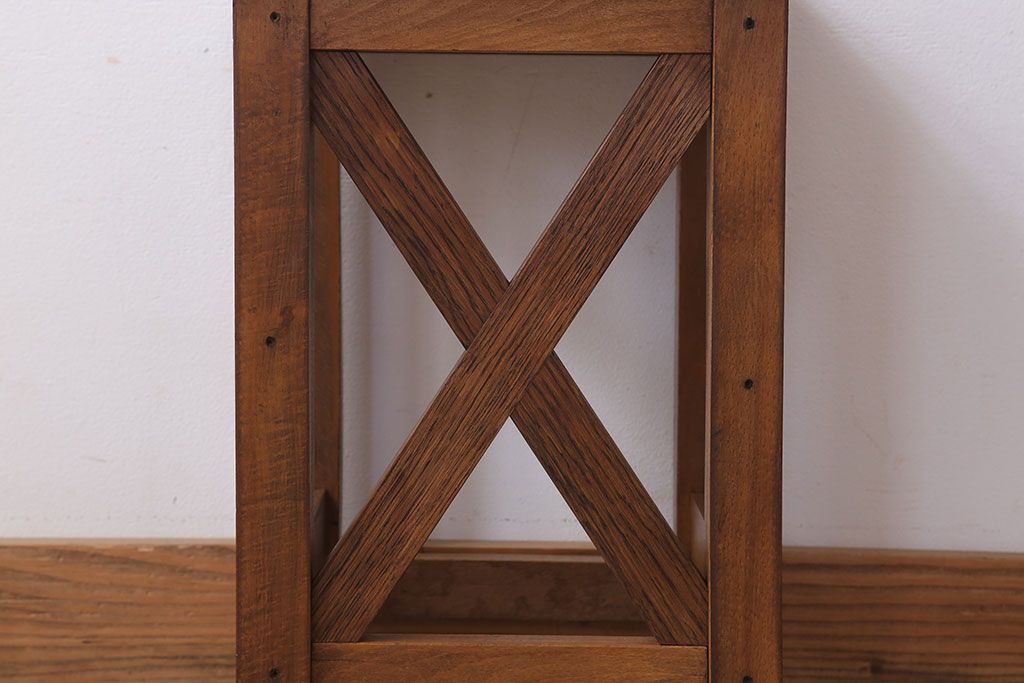 レトロ家具　昭和レトロな古い学校のアンティーク角スツール(1)