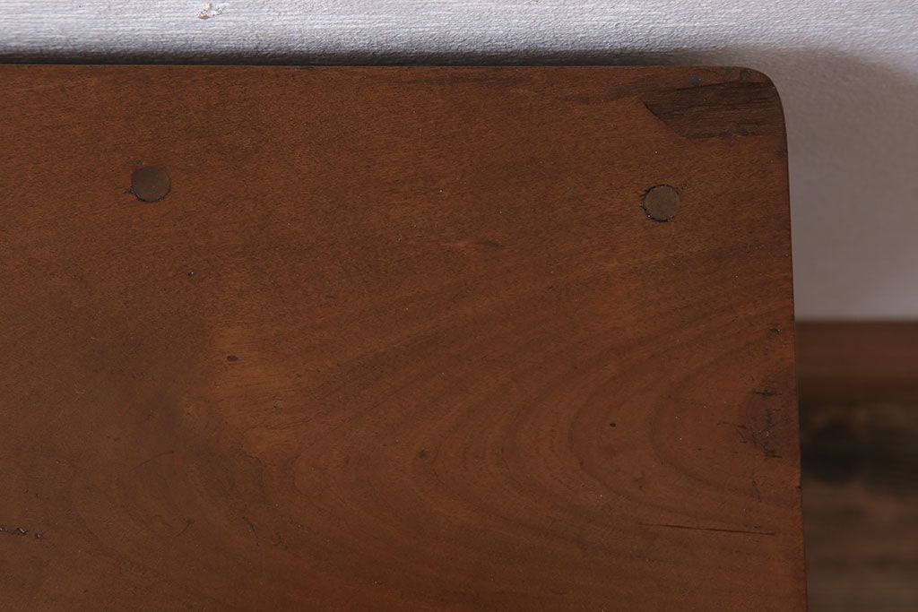 レトロ家具　昭和レトロな古い学校のアンティーク角スツール(3)