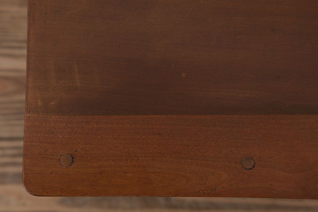 レトロ家具　昭和レトロな古い学校のアンティーク角スツール(3)