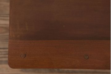 レトロ家具　昭和レトロな古い学校のアンティーク角スツール(3)