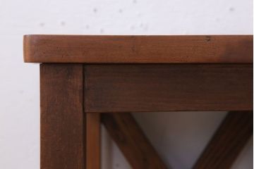 レトロ家具　昭和レトロな古い学校のアンティーク角スツール(3)