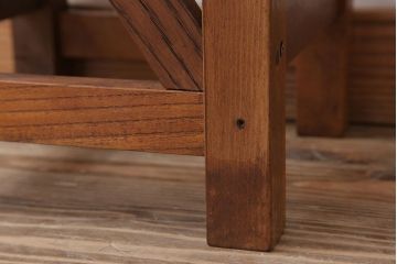 レトロ家具　昭和レトロな古い学校のアンティーク角スツール(3)