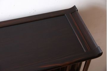 アンティーク家具　唐木・縞黒檀材!上品なアンティーク飾り棚(茶棚)