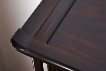 アンティーク家具　唐木・縞黒檀材!上品なアンティーク飾り棚(茶棚)