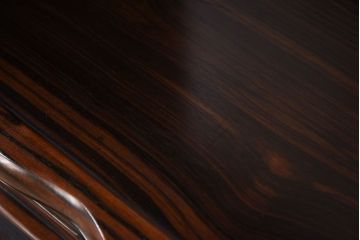 アンティーク家具　唐木・縞黒檀材!上品なアンティーク飾り棚(茶棚)